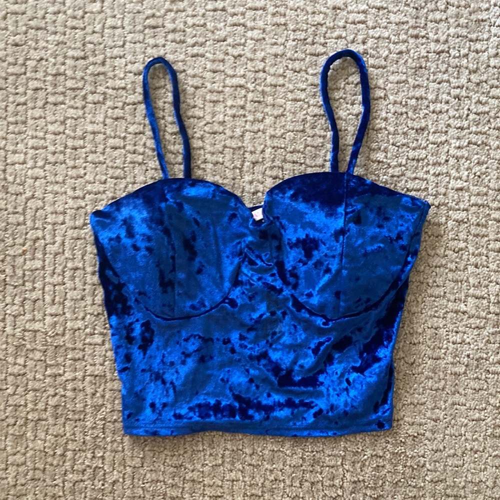 Velvet Bustier Style Crop Top